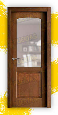 Puerta Block Madera Maciza Mod. Almería nogal oscuro ZV1