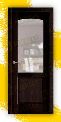 Puerta Block Madera Maciza Mod. Almonte nogal oscuro ZV1