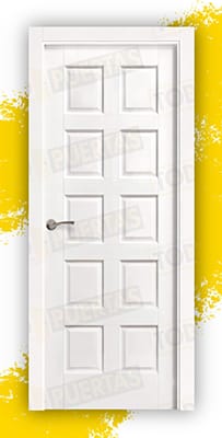 Puerta Block Madera Maciza Mod. Blasco 10 Lacada en Blanco
