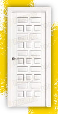 Puerta Block Madera Maciza Mod. Castellana Lacada en Blanco