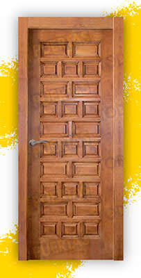 Puerta Block Madera Maciza Mod. Castellana Teñida