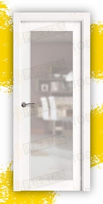 Puerta Granero Block Madera Mod. GR005 V1 Lacada en Blanco