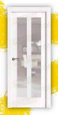 Puerta Block Madera Maciza Mod. Griso V2 Lacada en Blanco