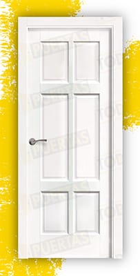 Puerta Block Madera Maciza Mod. Hernández Lacada en Blanco