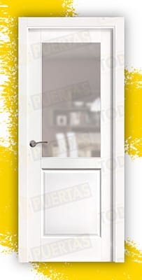 Puerta Block Madera Maciza Mod. Herodoto ZV1 Lacada en Blanco