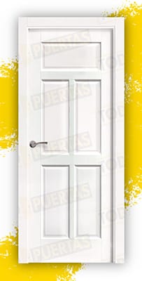 Puerta Block Madera Maciza Mod. Jambrina Lacada en Blanco