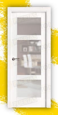 Puerta Block Madera Maciza Mod. Ovidio BV3 Lacada en Blanco