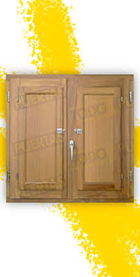 Ventana de Madera Natural de Iroko Mod. Huelva V2 Crudo