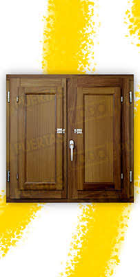 Ventana de Madera Natural de Iroko Mod. Huelva V2 Teñida