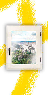 Ventana de Madera Natural de Iroko Mod. V1 Lacada