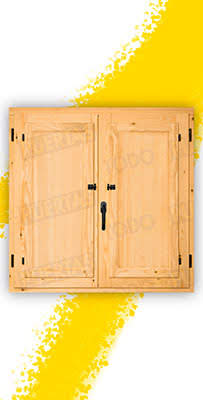 Ventana de Madera Natural de Pino Mod. Huelva V2 Barniz