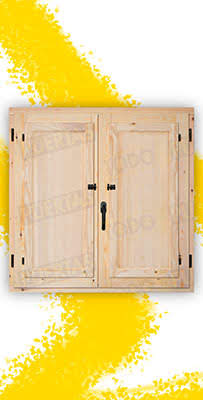 Ventana de Madera Natural de Pino Mod. Huelva V2 Crudo