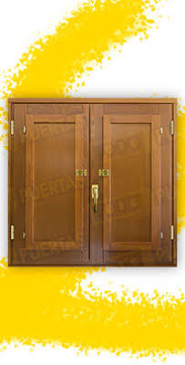 Ventana de Madera Natural de Pino Mod. Huelva V2 Teñida