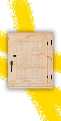Ventana de Madera Natural de Pino Mod. Huesca V1 3C Crudo