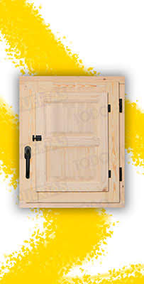 Ventana de Madera Natural de Pino Mod. Huesca V1 2C Crudo