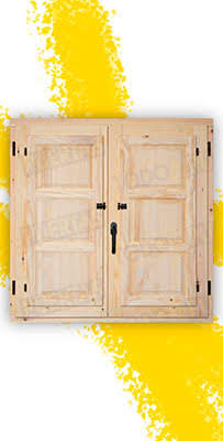 Ventana de Madera Natural de Pino Mod. Huesca V2 Crudo