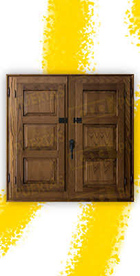 Ventana de Madera Natural de Pino Mod. Huesca V2 Teñida