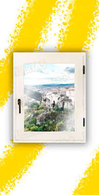 Ventana de Madera Natural de Pino Mod. V1 Lacada